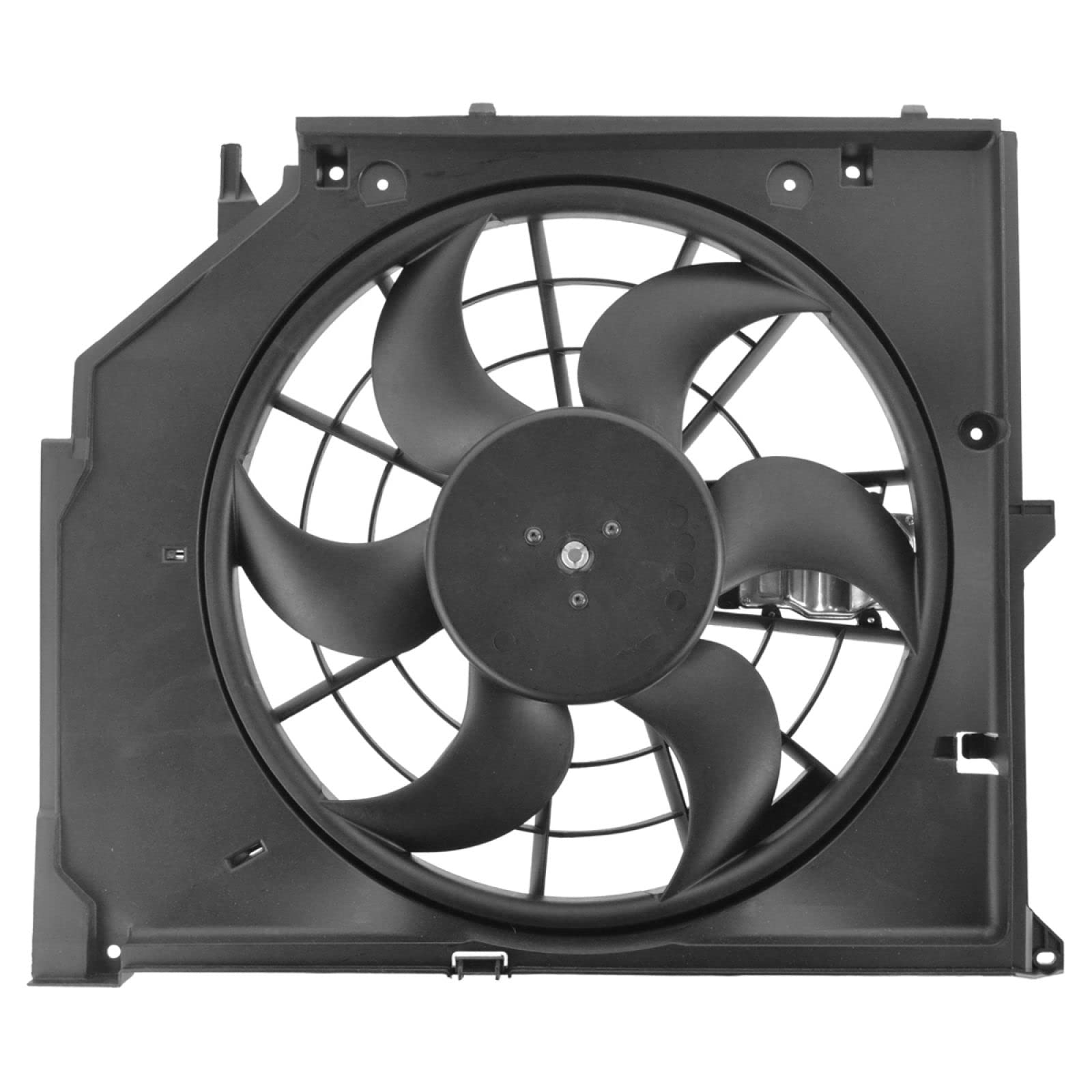 TRQ Radiator Cooling Fan Assembly Compatible with 2000 BMW 323Ci 1999-2000 323i 2001-2005 325i 325xi 328Ci 328i 330i 330xi BM3115108