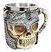 Ebros Viking Horned Demon Warrior Skull With Battle Helmet Mug Beer Stein Tankard Coffee Cup