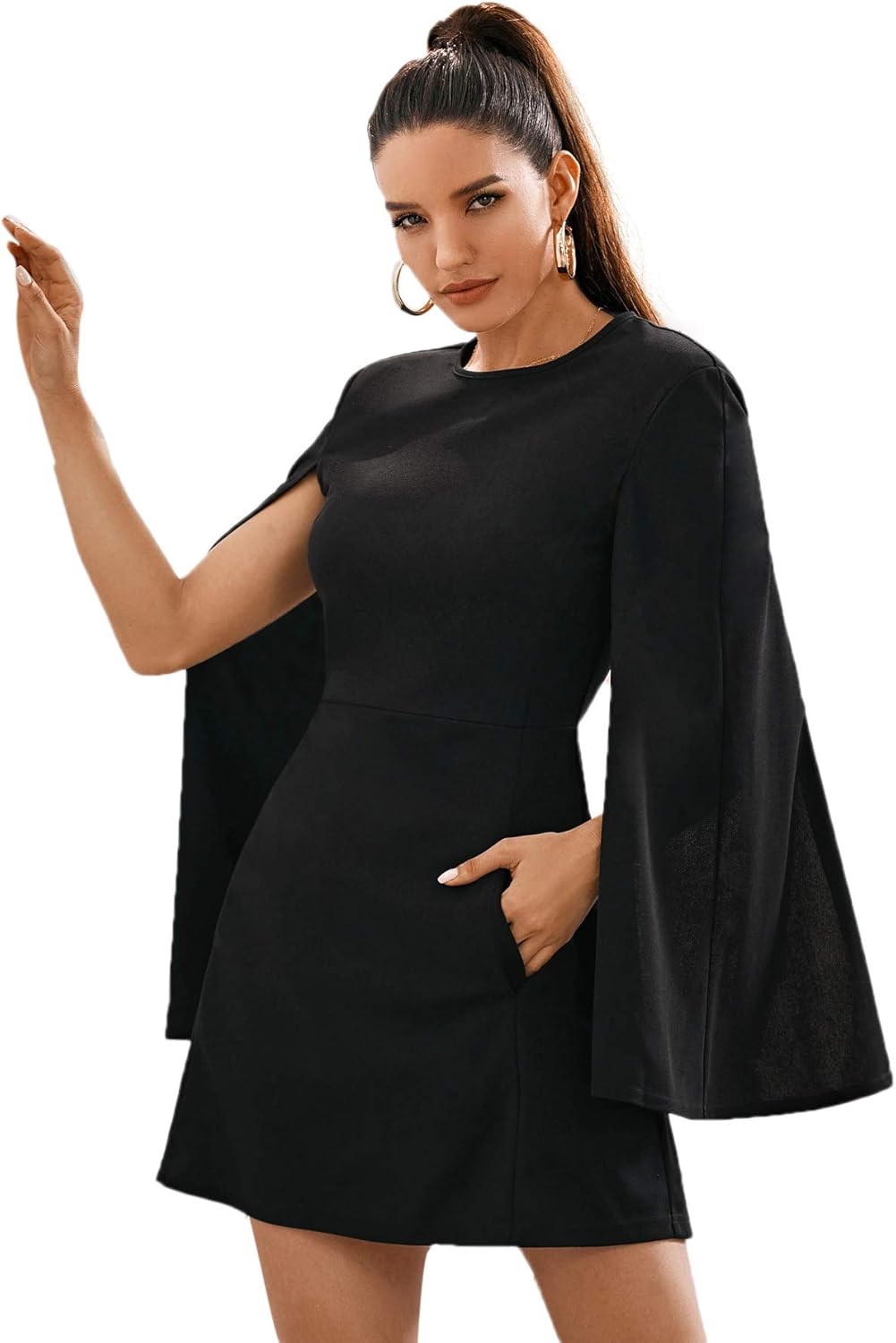 plain black work dress