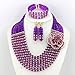 Africanbeads 8 Rows Purple Champagne Crystal Jewelry Set,Bride Jewelry Set,Wedding Beads Jewelry Set