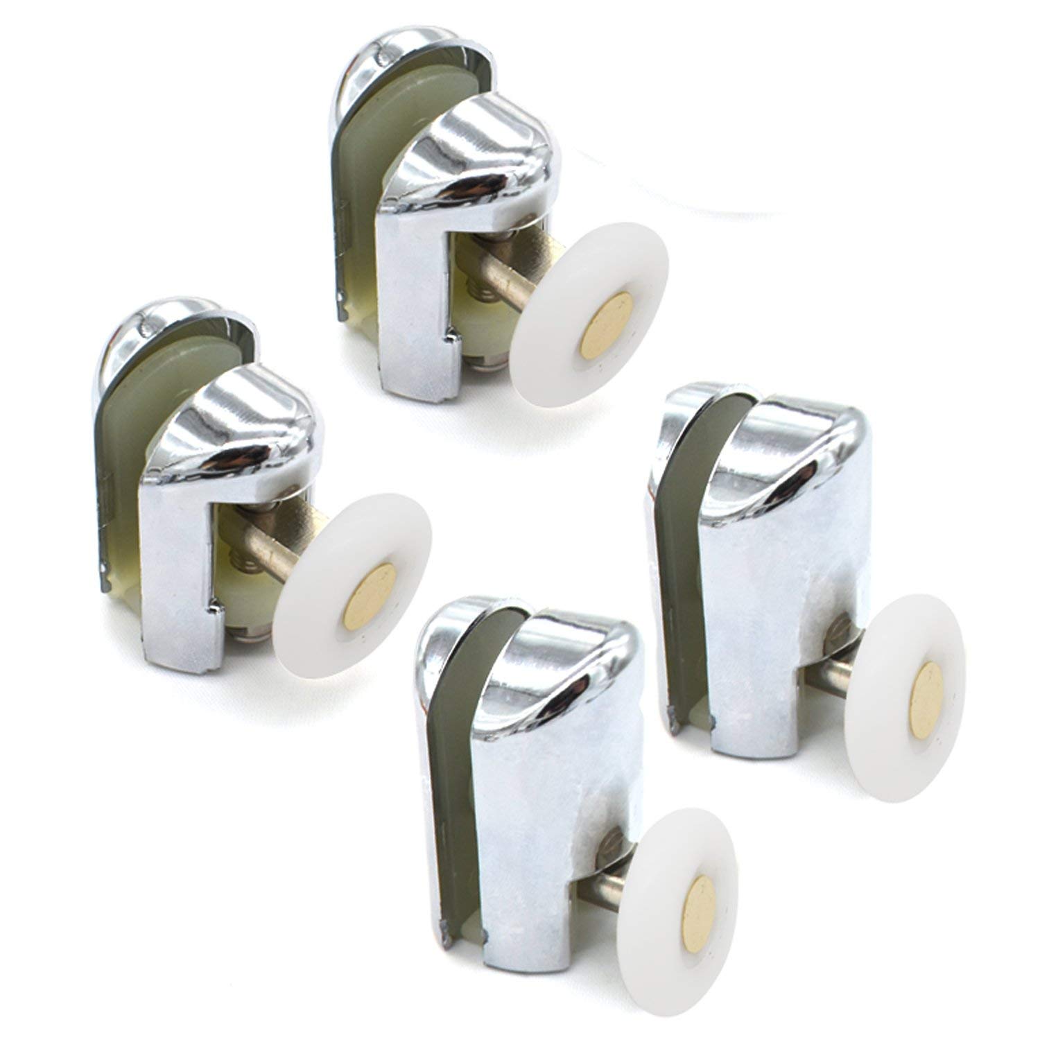 Set of 4 Chrome Plated Shower Door Rollers 2 Upper and 2 Lower 25MM