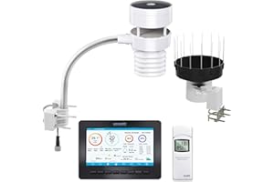 ECOWITT HP2553BH Weather Station Indoor Outdoor, Includes WS80 Outdoor Sensor Array, WH40BH Rain Gauge Sensor, and HP2550 TFT