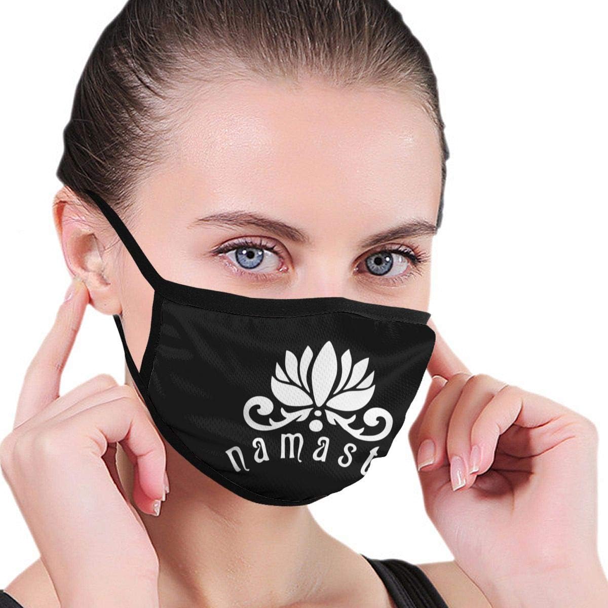 NoneBrand Namaste with Lotus Flower Unisex Reusable Washable Comfy Dustproof Facial?Protection Windproof Air Filter Protection