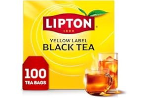 Lipton Black Tea Bags, Hot or Iced High Caffeine Tea, 100 Total Bags