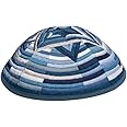 EMANUEL Yair Blue Magen David Star Mosaic Design Embroidered Kippah for Men Yamaka (YME-16B)