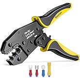 Crimping Tool for Insulated Electrical Connectors -New Version Mzylan Ratcheting Wire Crimper - Crimping Pliers - Ratchet Ter