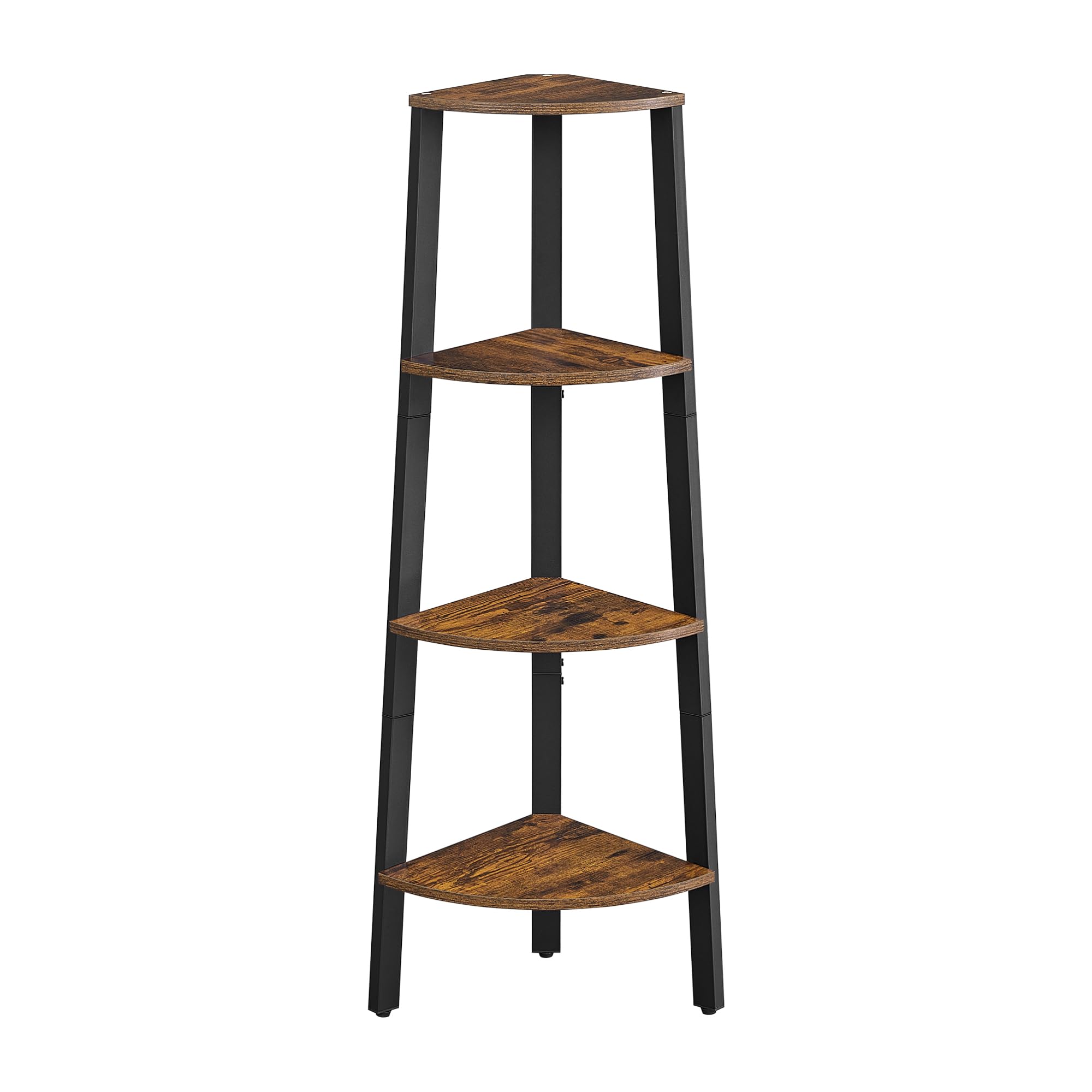 VASAGLE Corner Shelf Stand, 4-Tier Corner Bookshelf, Industrial Ladder Shelf, Plant Stand for Living Room, Office, Kitchen, Rustic Brown and Black ULLS34X Image VASAGLE Corner Shelf Stand, 4-Tier Corner Bookshelf, Industrial Ladder Shelf, Plant Stand for Living Room, Office, Kitchen, Rustic Brown and Black ULLS34X Image