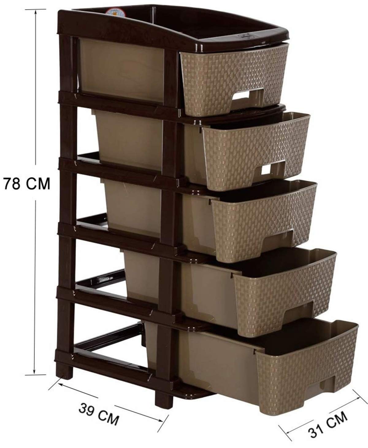 Ckarss Megnum Grey 5 Tier Drawer Rack Kitchen Rack With 5