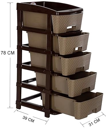 Ckarss Megnum Grey 5 Tier Drawer Rack Kitchen Rack With 5