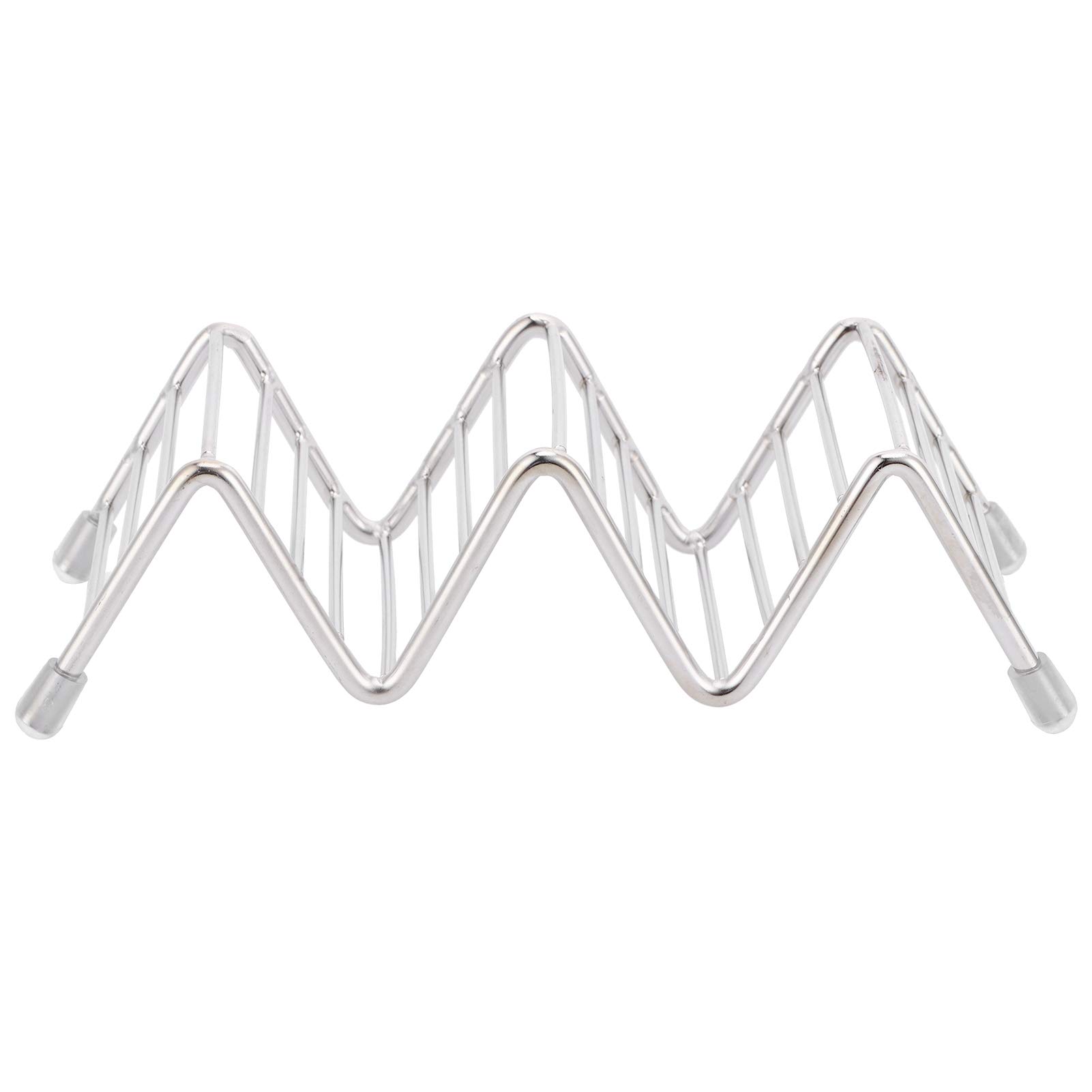 Alvinlite W-Shaped Taco Holder 304 Stainless Steel Mexican Taco Pancake Stand for Household Kitchens Restaurant(2/3 grid)