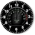VinMea Decorative Wall Clock Silent Non Ticking Car Dial Automotive Themed Home Decor Wall Clock Round 12 Inches