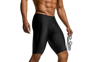 TSLA Men's Athletic Training Swimsuit Jammers, Endurance Racing Swim Trunks, Quick Dry UPF 50+ Sun Protection Swim Shorts
