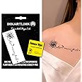 INKARTLINK Semi Permanent Tattoos, Holiday Tattoos, Party Favors, Lasts 7-15 Days, Waterproof and Non-reflective, Unique Design (English emotional phrases with flowers)