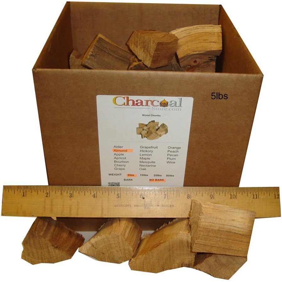 CharcoalStore Almond Wood Smoking Chunks - No Bark (5 pounds)