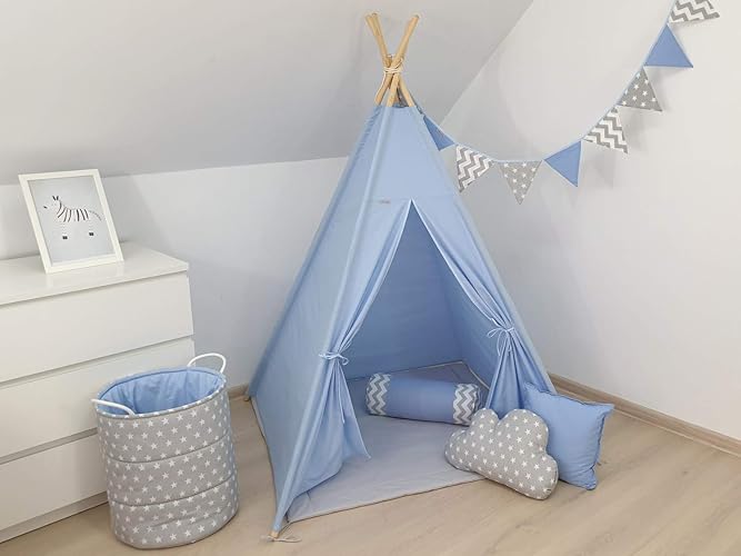 Mayabel Children's Teepee Blue teepee tent Amazon.co.uk Handmade