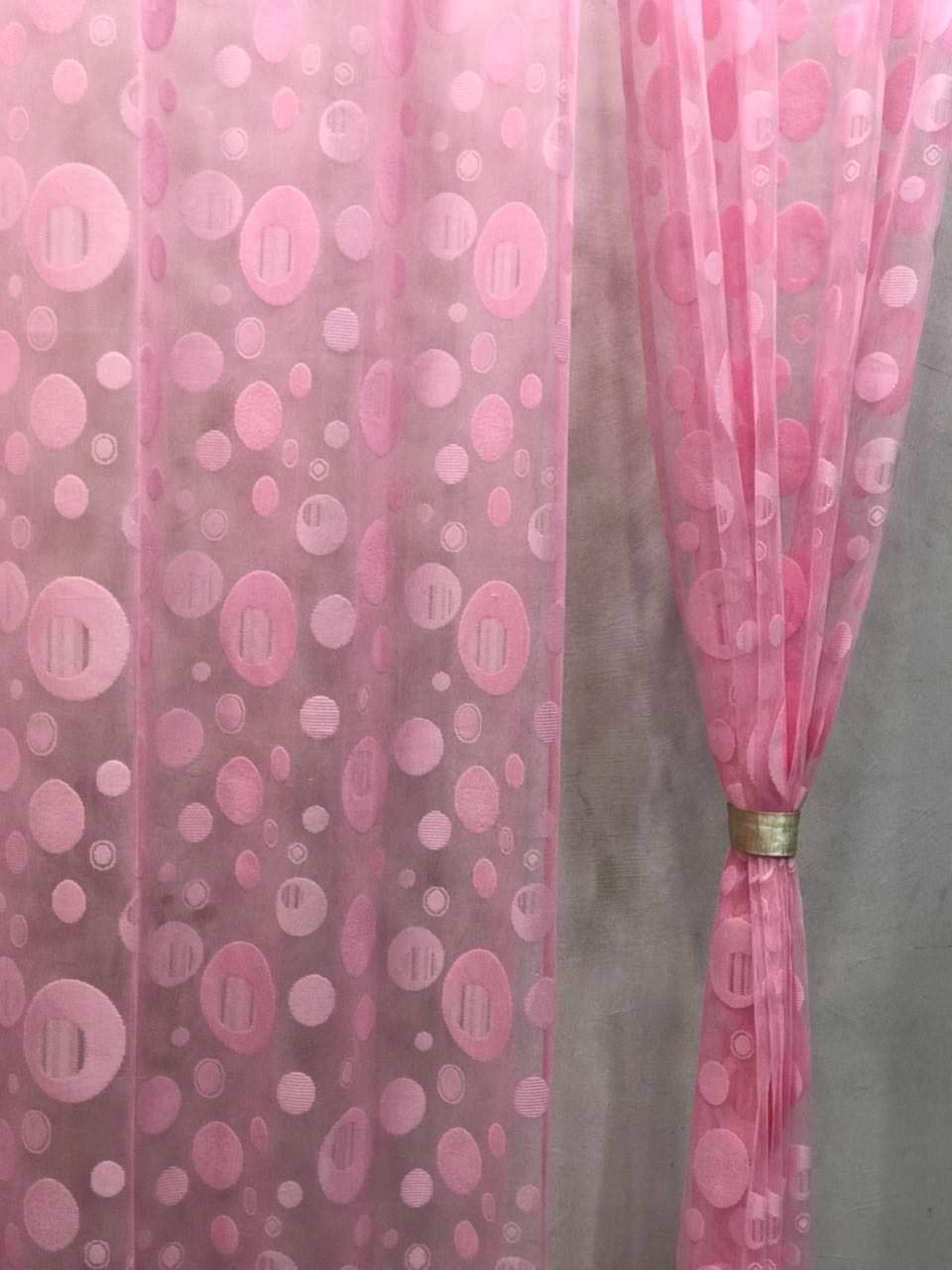 Buy Ridhaan Net Curtains 9 Fee Pink Bubbles Design Set Of 4 Psc