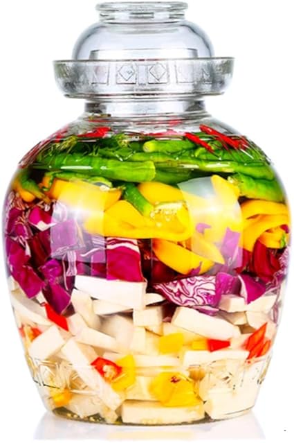 Amazon キッチン用品 キムチ瓶 キムチ 容器 トング ブラシ 3点セット 透明 保存容器 漬物器 大容量 ガラス 蓋付き キッチン収納 ガラス発酵槽 ピクルス貯蔵容器 35 23 9cm Meid 保存容器 キャニスター