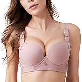 FallSweet Padded T Shirt Bras for Women Push Up Comfort Underwire Brassiere 34A to 44C