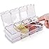 Set De 4 Pots à Condiments En Acrylique Transparent Avec Cuillères Et Plateau - Rangement Sel, Poivre, Sucre, épices - Design élégant Pour Cuisine