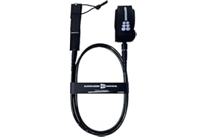 SIXPACK ACTION Classic 6ft/7ft/8ft/9ft Pro Surfboard Leash, Comp Surf Leash, Leg Rope with Superior Anti-Slip Cuff and Flexible Horn Connector