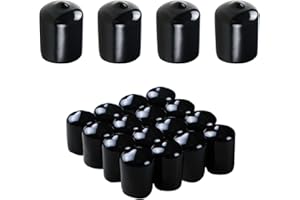 Aopin Rubber Round End Cap Cover 0.71 Inch (18mm) Screw Thread Protectors PVC Flexible Tubing Pipe Protective Bolt Screw Thread Protector Safety Cover | for Pipe Post Tubing Rod Cover 20 Pcs (Black)