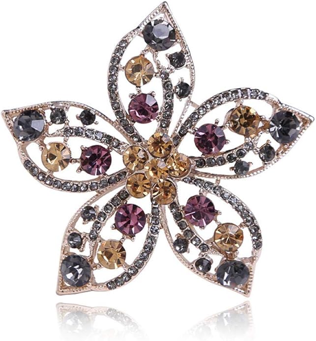 LOSAYM Novelty Brooches Fashion FivePointed Star Brooch Silk Scarf