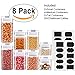 Food Storage Container, OnederHome Air-Tight Cereal & Dry Food Storage Set- 8 Piece Set with Free 20 Pcs Chalkboard Labels - Food Grade Durable Plastic BPA Free - Keep Food Dry & Fresh with Easy Lock