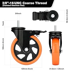 Heavy Duty Swivel Wheels 5 Inch PVC Casters with