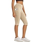 ODODOS High Waist Workout Capris with Pockets for Women, 14" / 19" Tummy Control Yoga Capri Leggings
