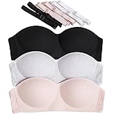 OYOANGLE Girl's Training Bras Padded Bralette with Adjustable Detachable Strap Strapless Bandeau Bra