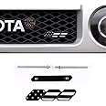 Jawmoy Pack-1 Tri-Color Grille Badge Emblem Decoration, Automobile Front Mesh Accessories, Compatible with Toyota 4Runner Tacoma Tundra (American Flag Black)