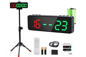 F-Winner LED Electronic Scoreboard with Power Supply,Score Keeper with Timer Clock,Portable Digital Scoreboard with Remote for Corn Hole,Board Game,Indoor & Outdoor Game