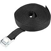 uxcell Tie Down Strap Cam Buckle Lashing Strap 1" x 30Ft 176lb 80Kg Load Polypropylene for Moving Securing Cargo, Black