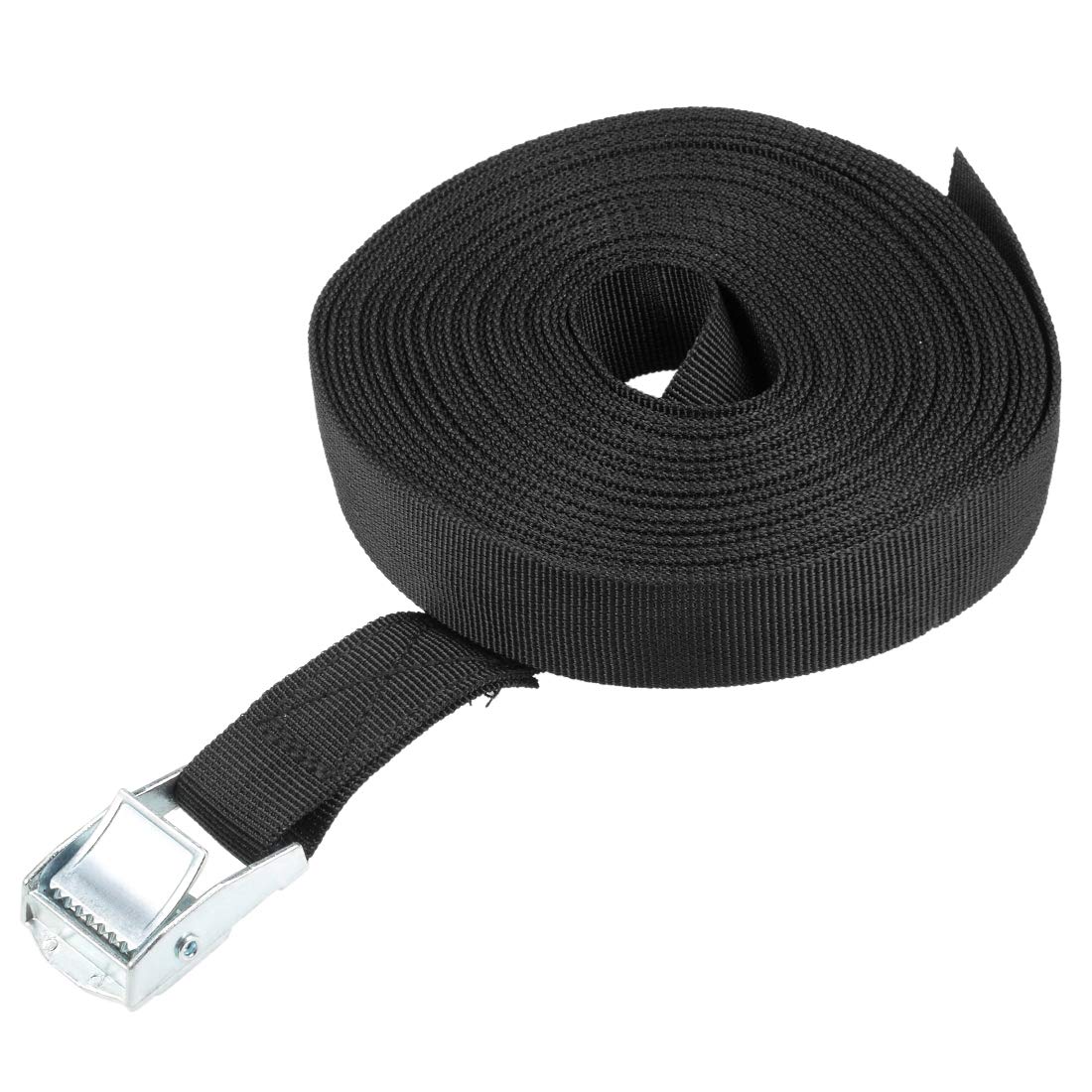 sourcing map Tie Down Strap Cam Buckle Lashing Strap 1" x 30Ft 176lb 80Kg Load Polypropylene for Moving Securing Cargo, Black