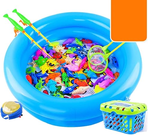 Amazon Povkeever 釣りおもちゃ 釣り遊び 魚捕り 磁石 フィッシング ゲーム 知育玩具 お風呂 遊び 室内 雨でも 池 釣り竿 プール付き プールトイ おもちゃ