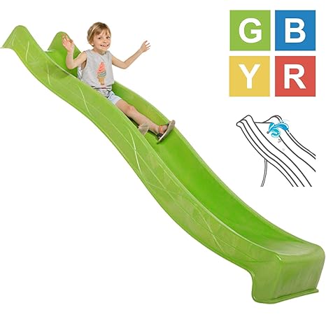 Demmelhuber Rutsche WATERSLIDE 2,90 m mit Wasseranschluss für Spielturm Wellenrutsche Gartenrutsche Kinderrutsche Anbaurutsch
