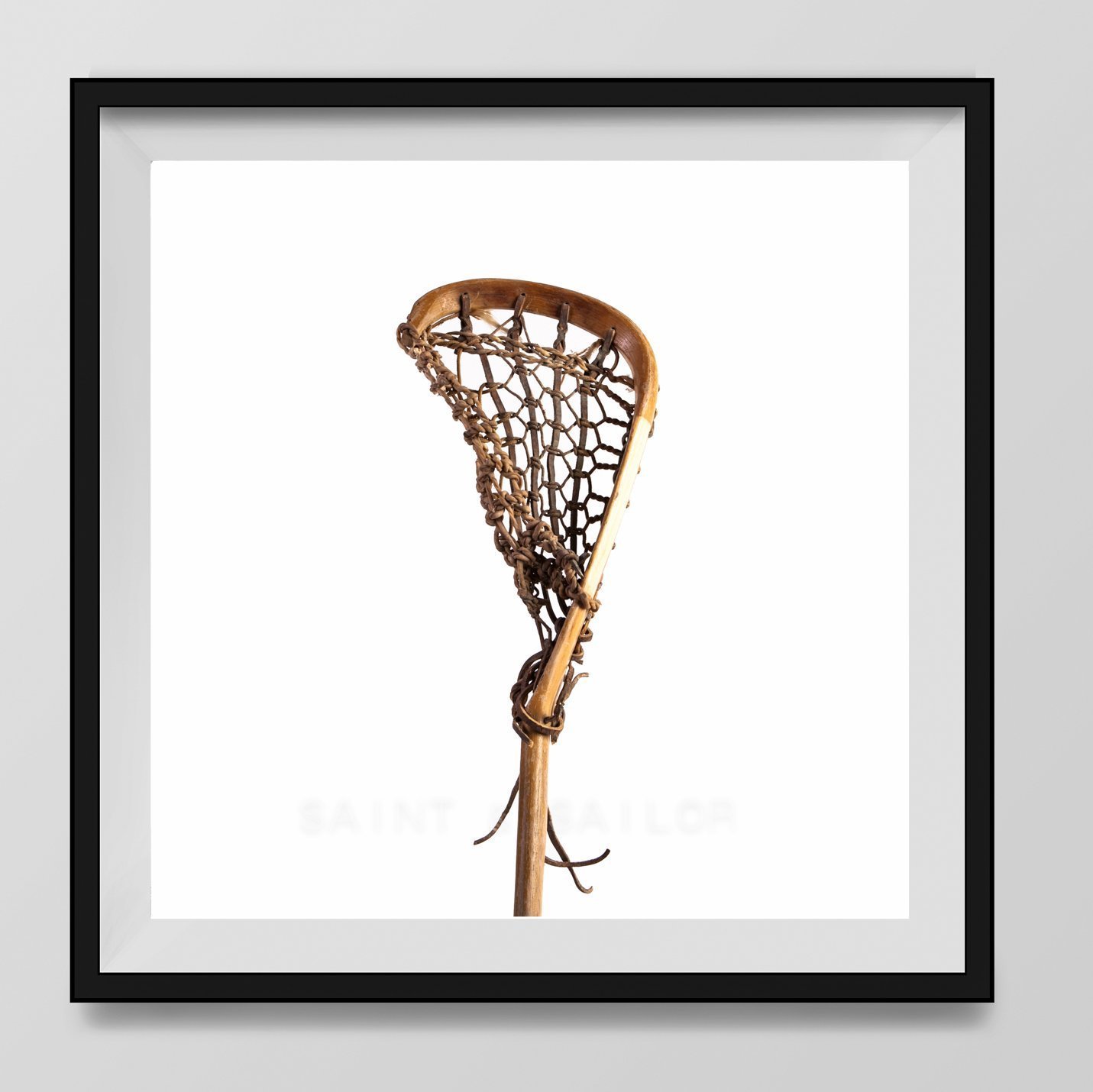 Amazon.com: Vintage Lacrosse Stick on White Background Fine Art