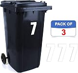 Sara Prints Pack of 3 White Bin Numbers 7 17 cm Self-Adhesive Waterproof view 2
