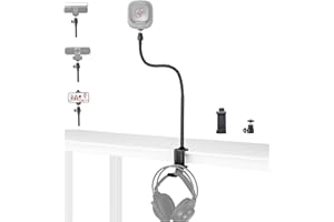 24-Inch Webcam Stand, Clamp Mount Rotating Holder with Headphone Hook Compatible with AnkerWork C310 B600,Anker PowerConf C20