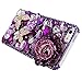 iPhone SE Case,iPhone 5S/5 Case - Mavis's Diary 3D Handmade Luxury Crystal Sparkling Butterfly Lingers Over The Flower Purple Rhinestone Diamond Bling Cover Case for iPhone SE 5 5S