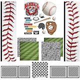 Scrapbook Customs Themed Scrapbook Kit, Baseball Sport Paper