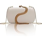 Clutch Purse for Women Evening Handbags Ladies Vintage Womens Crossbody Shoulder Bags PU Clutches with Detachable Chains