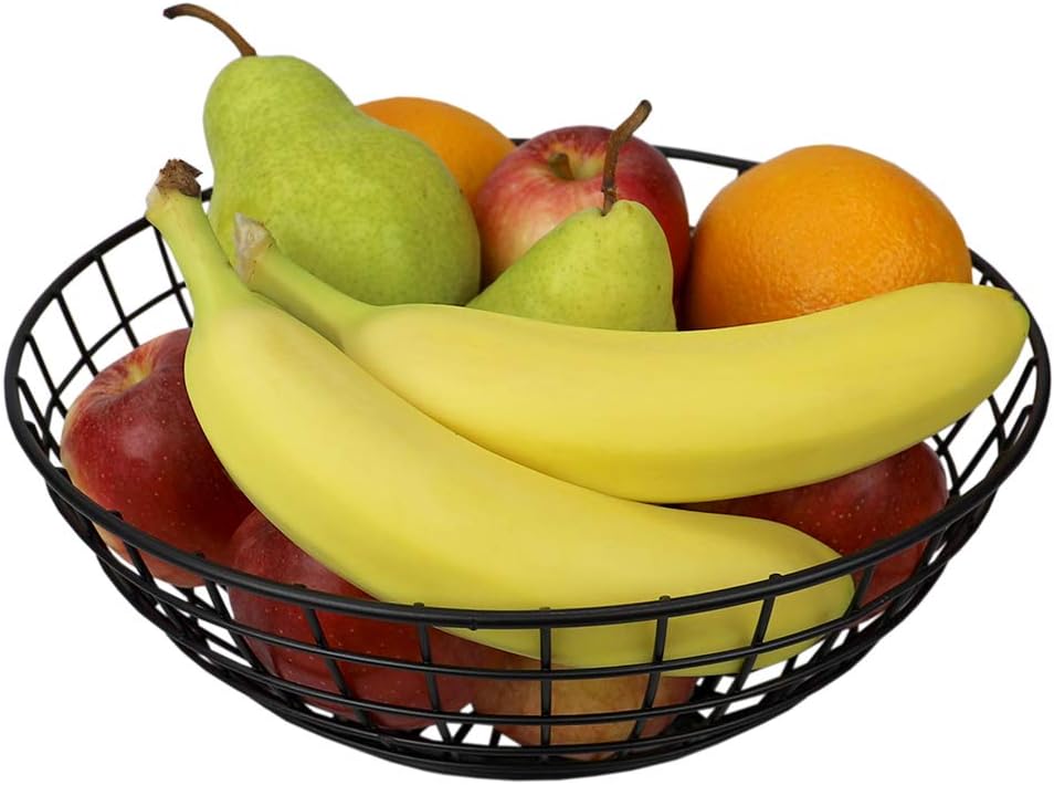 Home Basics, Black Grid Collection Large Capacity Fruit Bowl