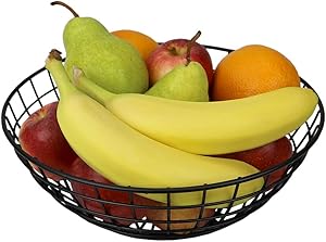 Home Basics, Black Grid Collection Large Capacity Fruit Bowl