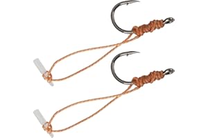 LT Easiyl 2pcs Hook Hairs Barbed QuickStop Carp Fishing Rig with Needle Angling Tackle