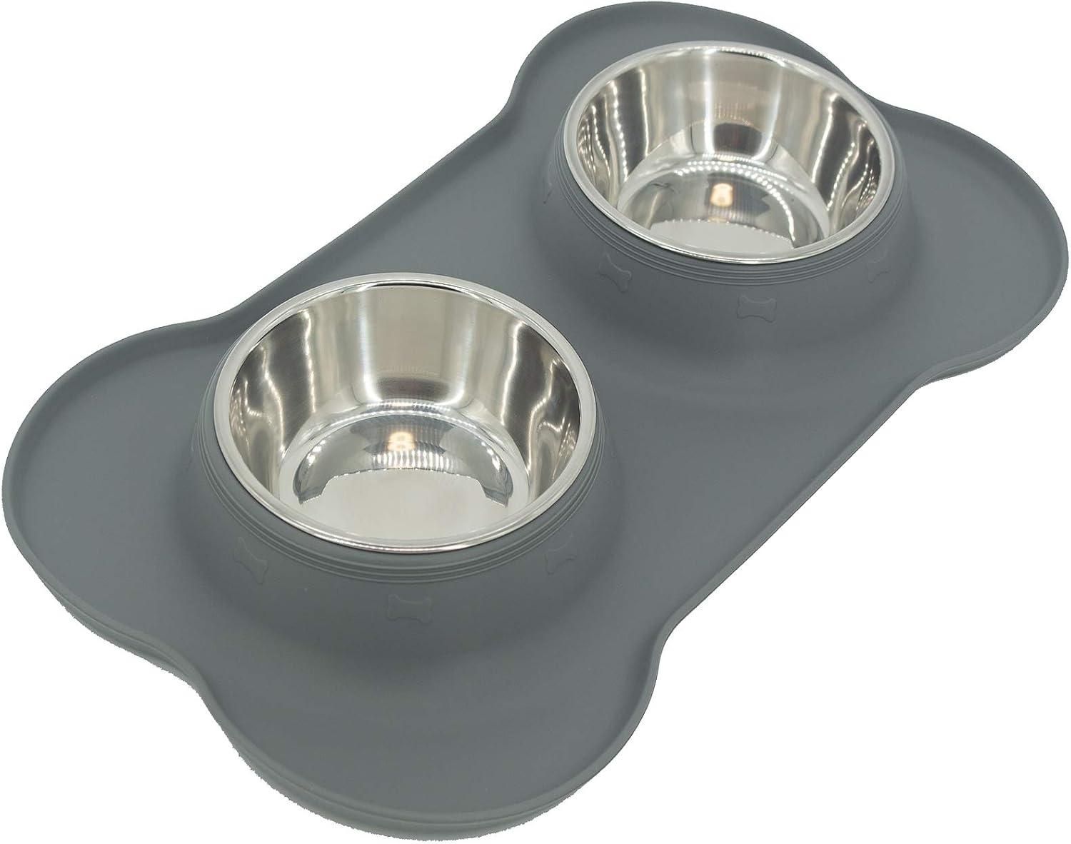 EKADA Dog Bowl Stainless Steel Food and Water Bowls with Non Spill Skid, Feeder Bowls with Dog Bowl Mat for Large Dogs Cats and Pets