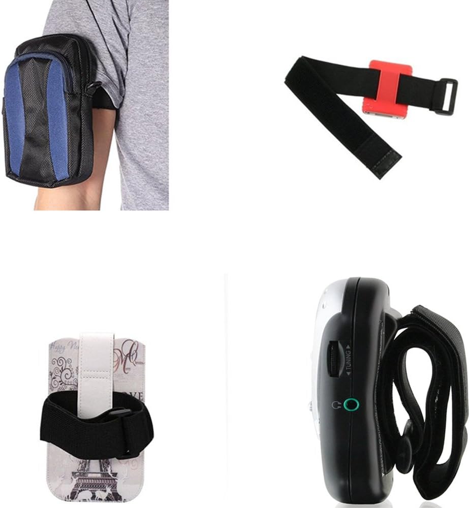 Glo-shine Universal Elastic Adjustable Sport Armband Strap for all Models of iPod with Silicone or MP3 or Leather Case and Multifunctional Outdoor Arm Bag with Armband Slots (black, General): Electronics