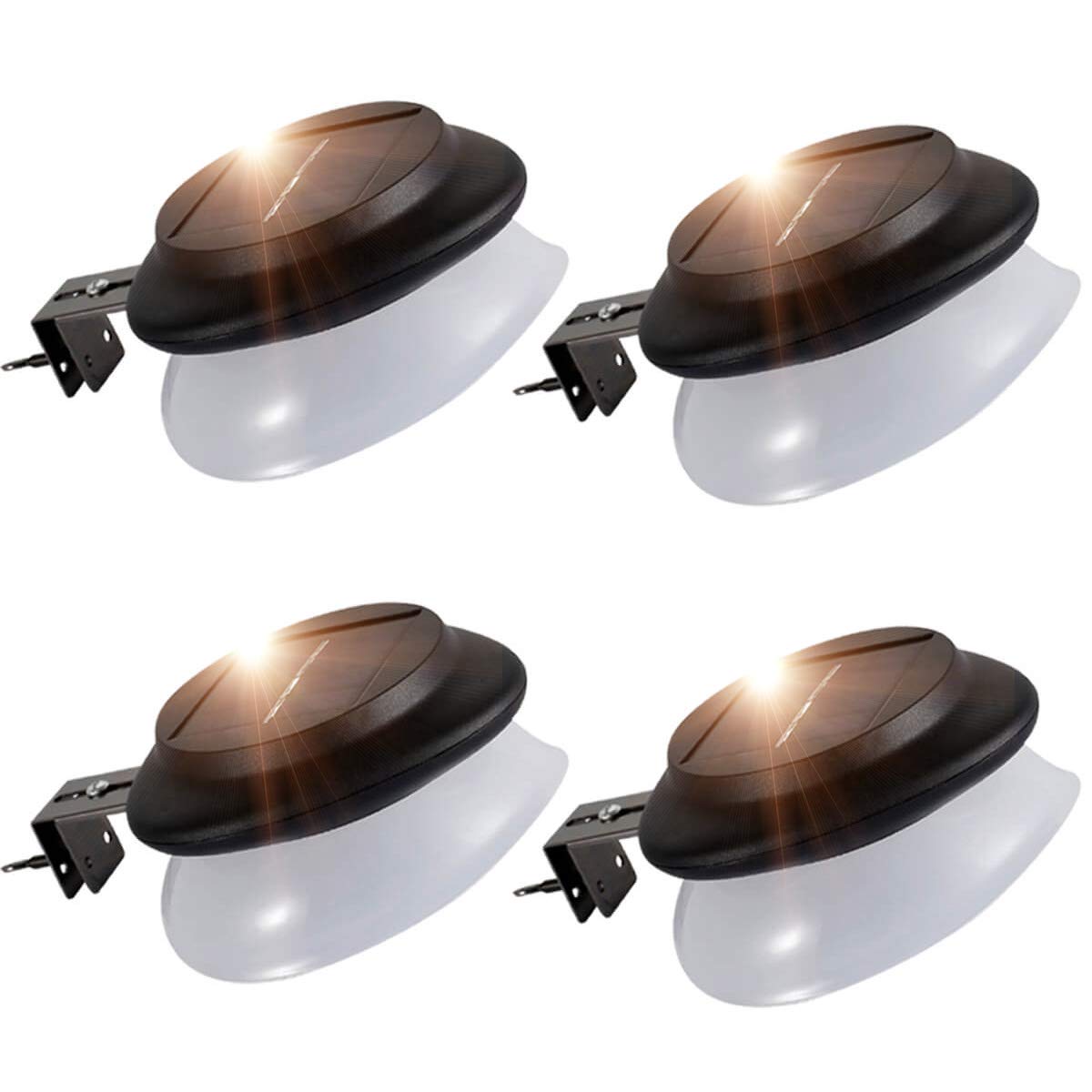 SMY Lighting Solar Gutter Lights Outdoor with Adjustable Bracket, IP55 Waterproof Fence Light for Patio, Garden, Wall, Yard (4pcs, Pure White)