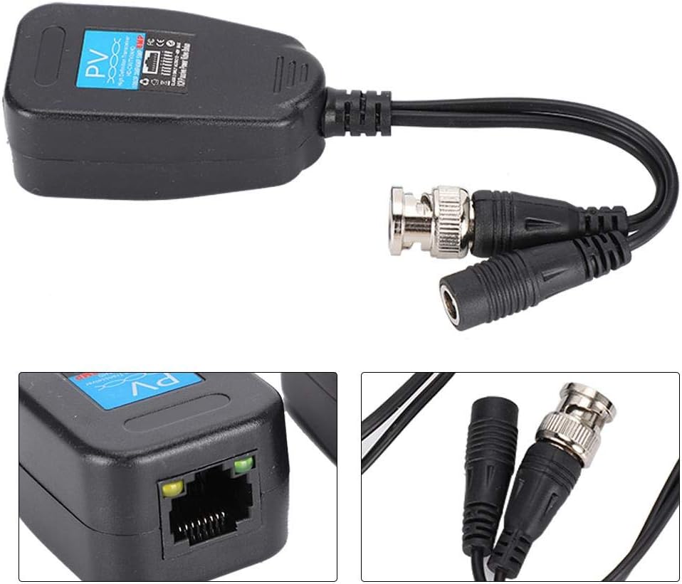 1 Pair Passive CCTV Coax BNC Video Power Balun Transceiver To RJ45 Connector Surveillance Camera Cables