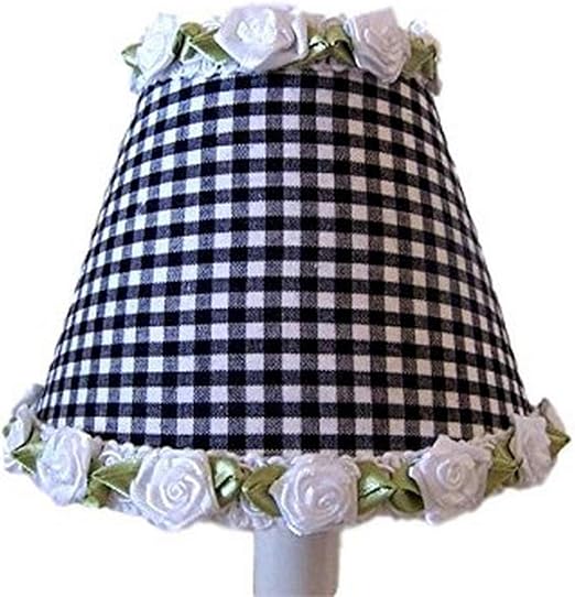 Amazon Com Silly Bear Lighting Gardens Of Gingham Lamp Shade White Black Home Kitchen